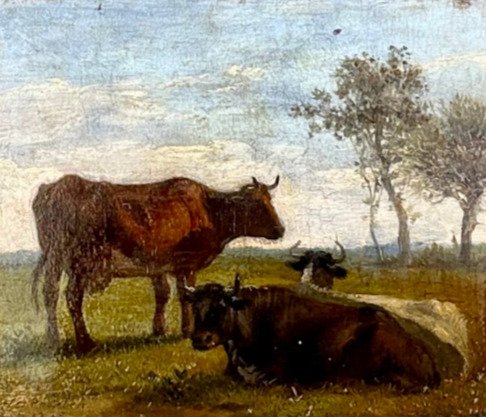 Hendrik Josef Fr Van Der Poorten (Belgian, 1789-1874) - Cattle Resting in a Rural Setting #1.0