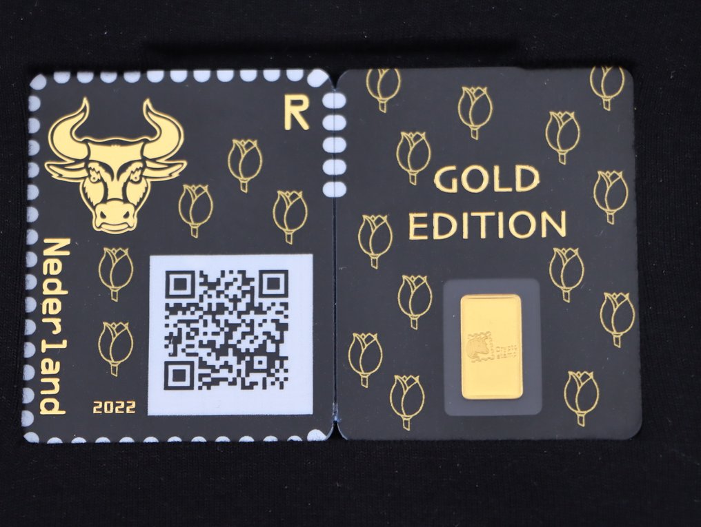 荷蘭. Crypto Stamp "Gold Edition Bull" 2022 / 1 Gram Gold 24K #1.0