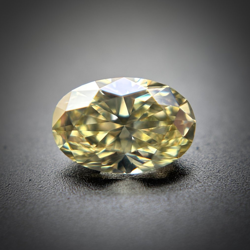 1 pcs Διαμάντι (Φυσικού χρώματος) - 0.33 ct - Οβάλ - Fancy Πρασινωπό, Καφετί Κίτρινο - VS1 - Antwerp Laboratory for Gemstone Testing (ALGT) #1.0