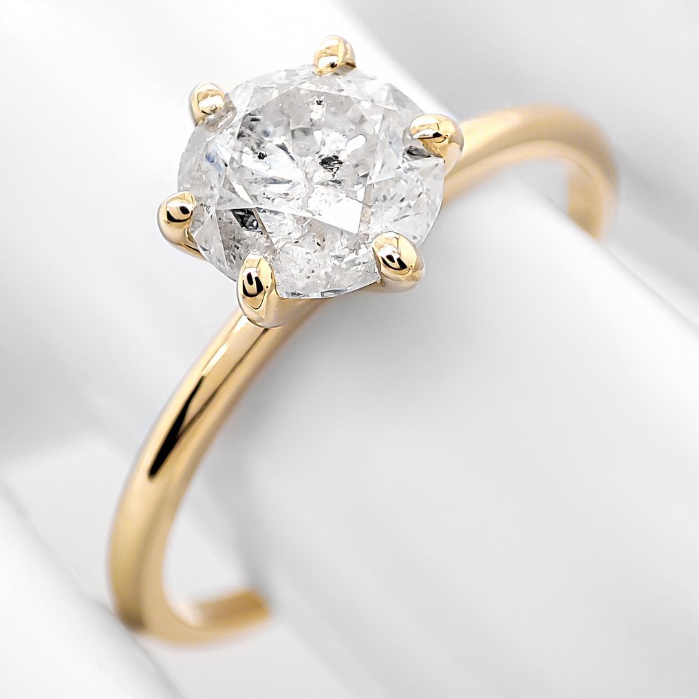 χωρίς τιμή ασφαλείας - Δαχτυλίδι - 14 καράτια Κίτρινο χρυσό -  1.12ct. tw. Διαμάντι (Φυσικό) - Πιστοποιητικό IGI #2.1