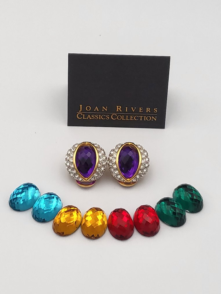 Joan Rivers - 可调节缝制耳环 – Joan Rivers Classics Collection – 可更换的宝石 - 大耳环 #1.0
