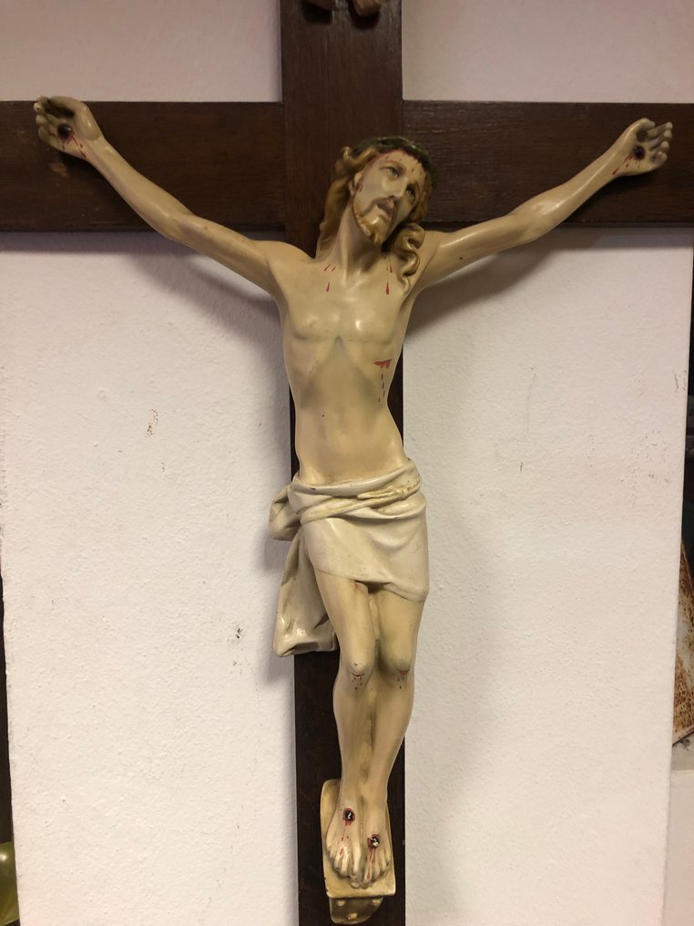 古董 耶穌受難十字架像 - 木, 樹脂 - 二十世纪中叶 - 120 厘米  #3.2