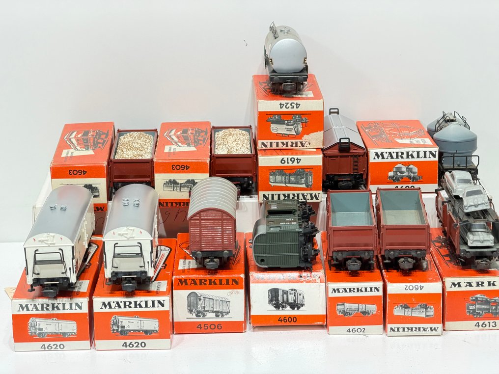 Märklin H0 - 4500/4600 serie - 模型貨運火車 (12) - 12辆货车车厢 - DB #2.1