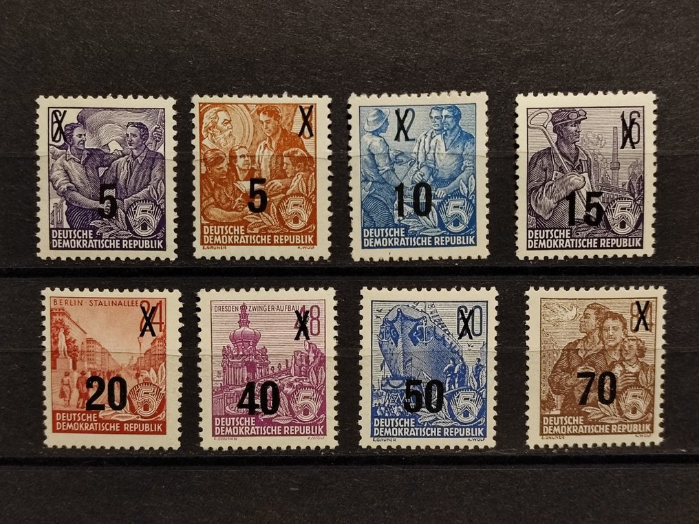 Germania 1953/1954 - Planul de cinci ani DDR probleme MNH - Mi 362/379,405/422, 453/458, 435/442 #4.3