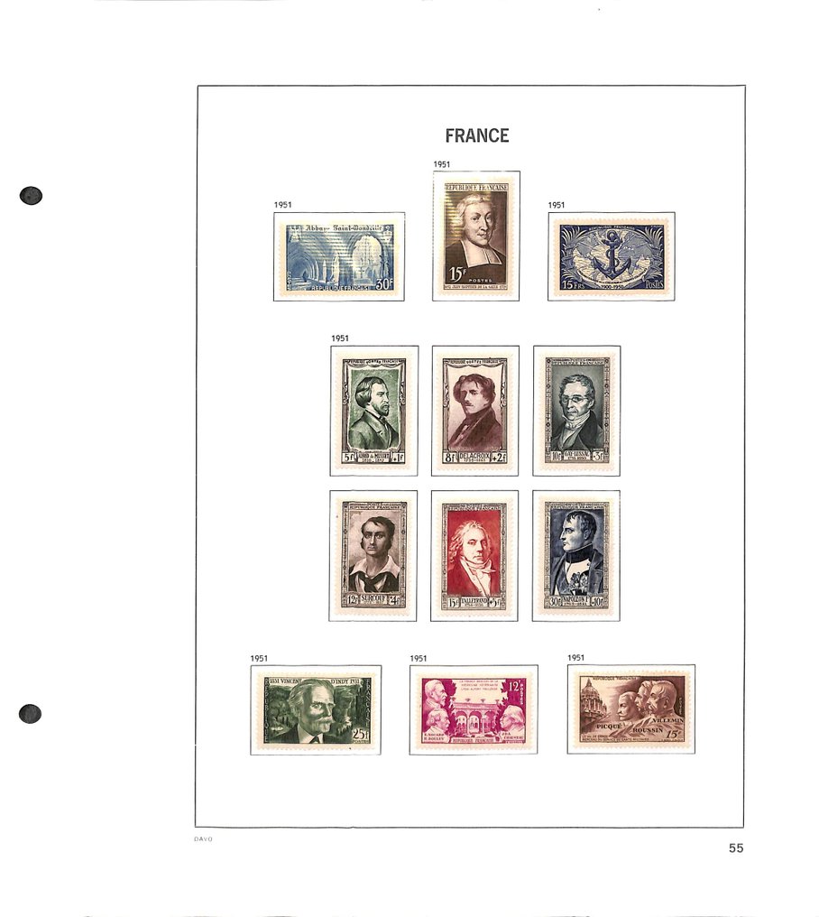 France 1950/1972 - Beautiful collection in DAVO album + case - See the 65 photos. #4.3