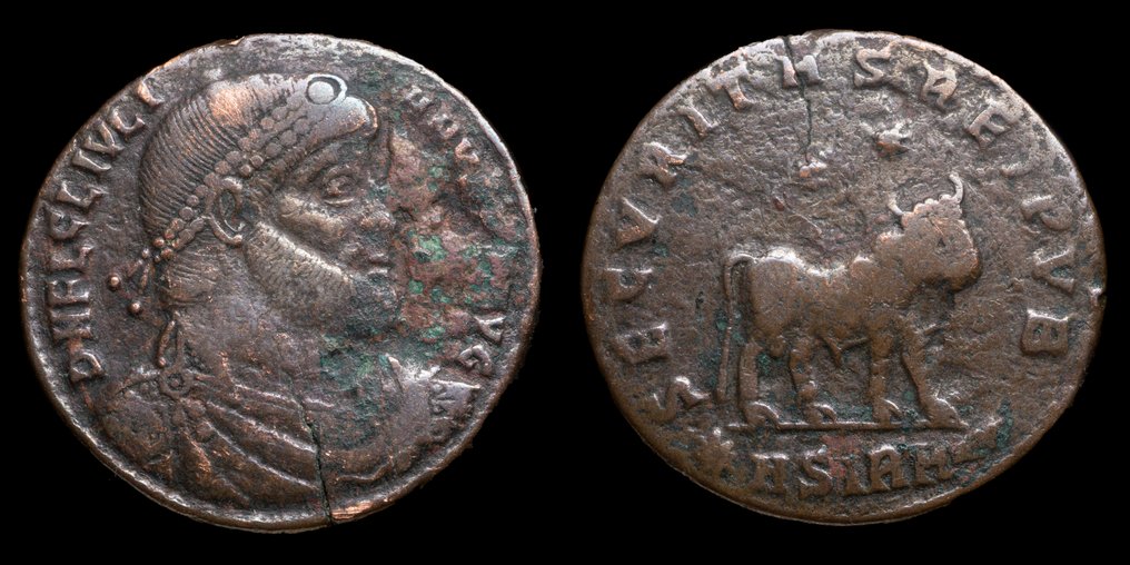 罗马帝国. 朱利安二世 阿波斯托塔 (360-363). Follis SECVRITAS REIPVB, Sirmium (没有保留价) #1.0