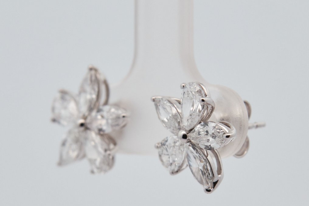 χωρίς τιμή ασφαλείας - Σκουλαρίκια - 14 καράτια Λευκός χρυσός -  2.31ct. tw. Διαμάντι (Εργαστηριακής καλλιέργειας) #4.3