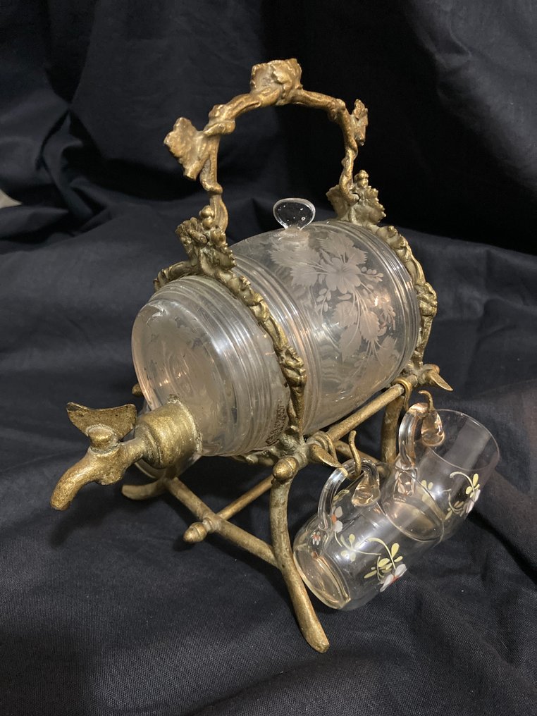 Liquor cabinet - Splendid Napoleon III Tonneau Liquor Cabinet - Gilt bronze, Glass #1.0