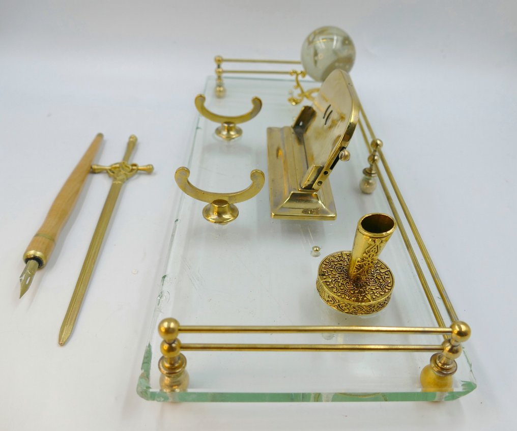 Schreibtischset - Bronze, Glas, Metall #3.2