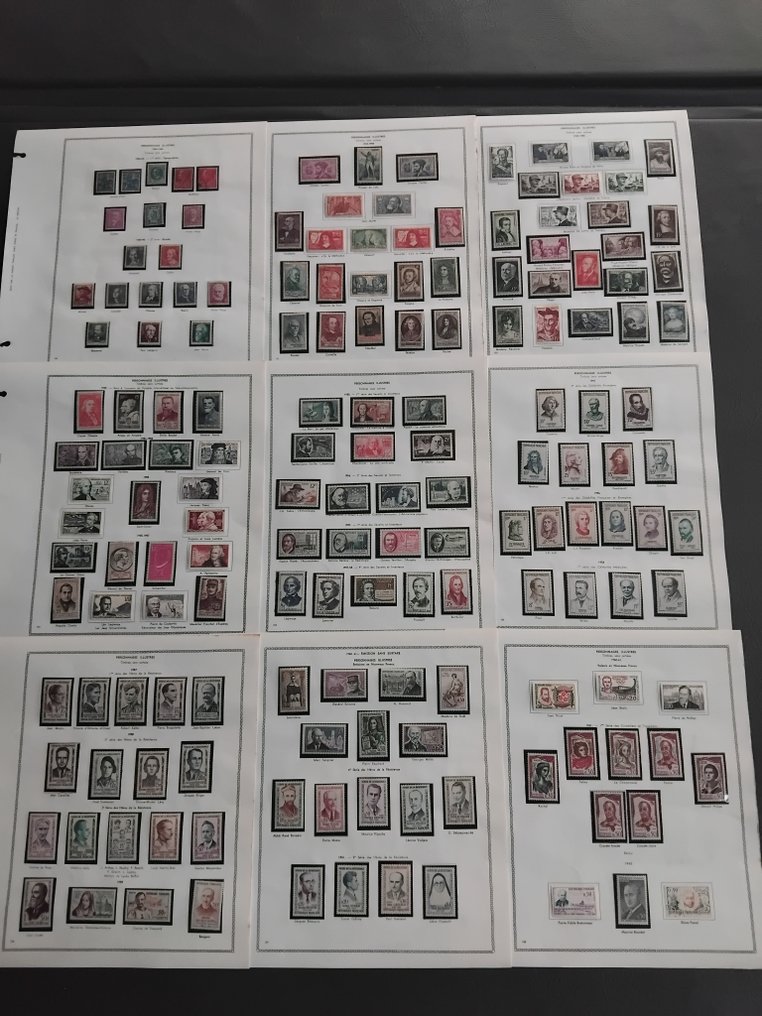 France 1924/1962 - Complete set from 1924 to 1962 featuring famous characters and celebrities, with no extra charges. - De bonnes valeurs dont Paire Cartier , Forte Cote Yvert // Voir Photos & déscriptif. #1.0