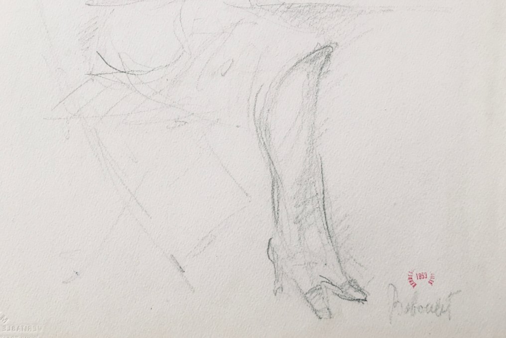 François Baboulet (1914-2010) - Elégante - Dessin original signé #3.2