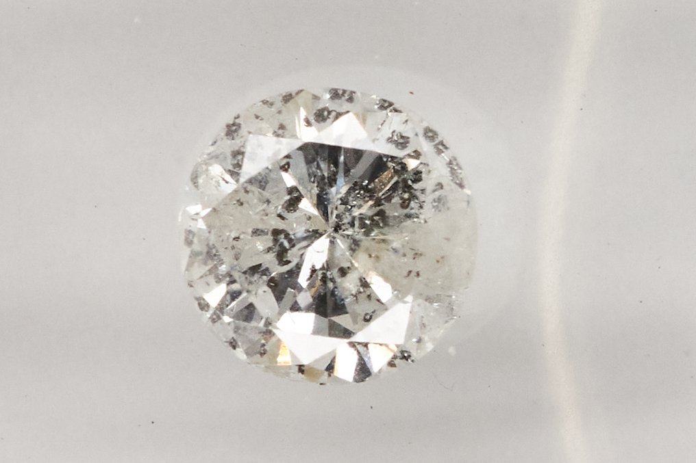 Sem preço de reserva - 1 pcs Diamante (Natural) - 1.18 ct - Redondo - I2 - Gem Report Antwerp (GRA) #1.0