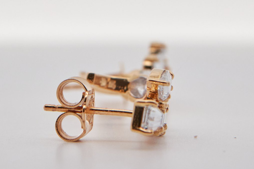 Zonder minimumprijs - Oorbellen - 14 karaat Geel goud -  2.56ct. tw. Diamant (Lab-grown) #2.1