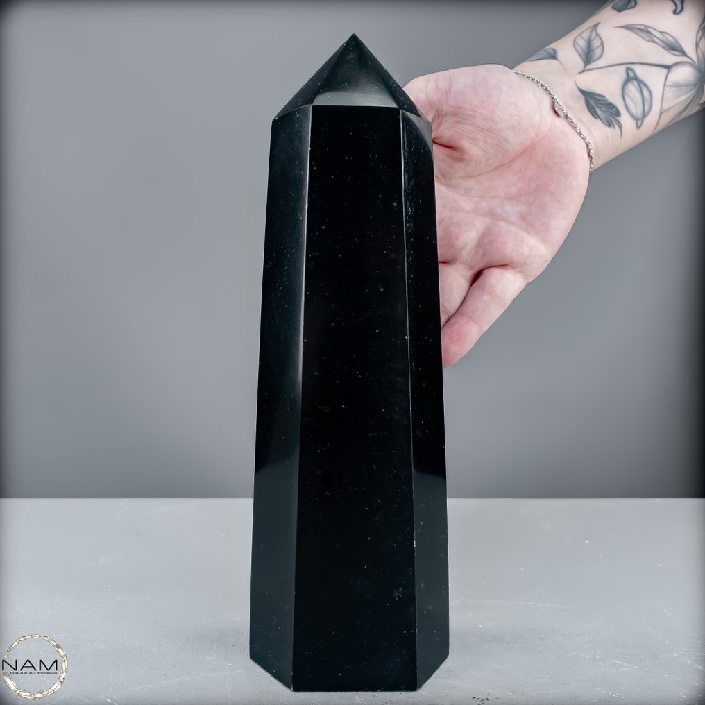 Φυσικός μαύρος οβελίσκος τουρμαλίνης Φύλακας της δύναμης και καθαρότητας, από τη Βραζιλία.- 1446.69 g #4.3