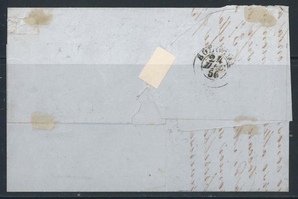 意大利古城邦-托斯卡纳  - 4张绿色在灰色上的第6号，边缘良好，来自佛罗伦萨的信件，日期为1956年12月23日，寄往博洛尼亚。 #1.0