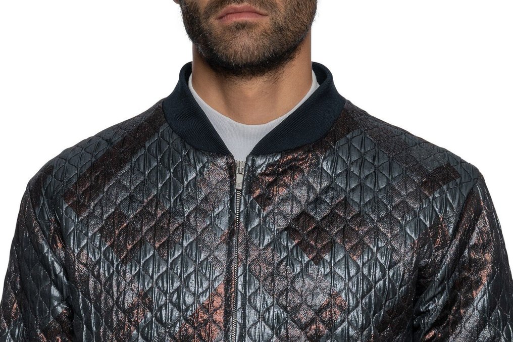 ITALO FERRETTI RRP 2000€ Bomber Jacket "METAL EFFECT" Wool - 50 IT - Casaco Bomber - New with tags #4.3