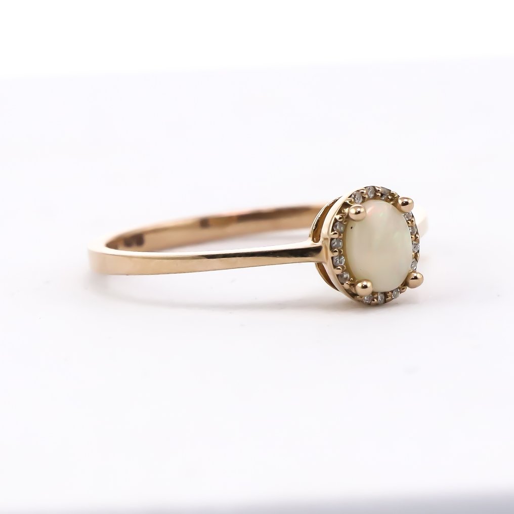 Gyűrű - 18 kt. Rózsa arany -  1.82ct. tw. Opál - Gyémánt - GEOVANI OPAL gyűrű #1.0