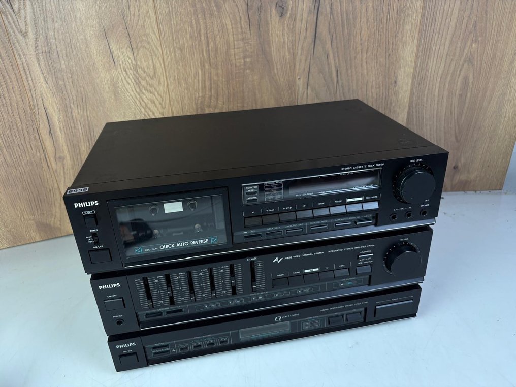 Philips - FA564 Förstärkare + FC566 Kassettbandspelare + FT561 Tuner Stereoanläggning #2.1