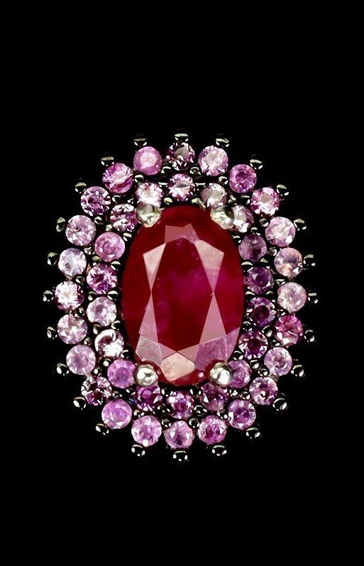 Fără preț de rezervă - Cercei Argint Rubin - Sapphire #2.1