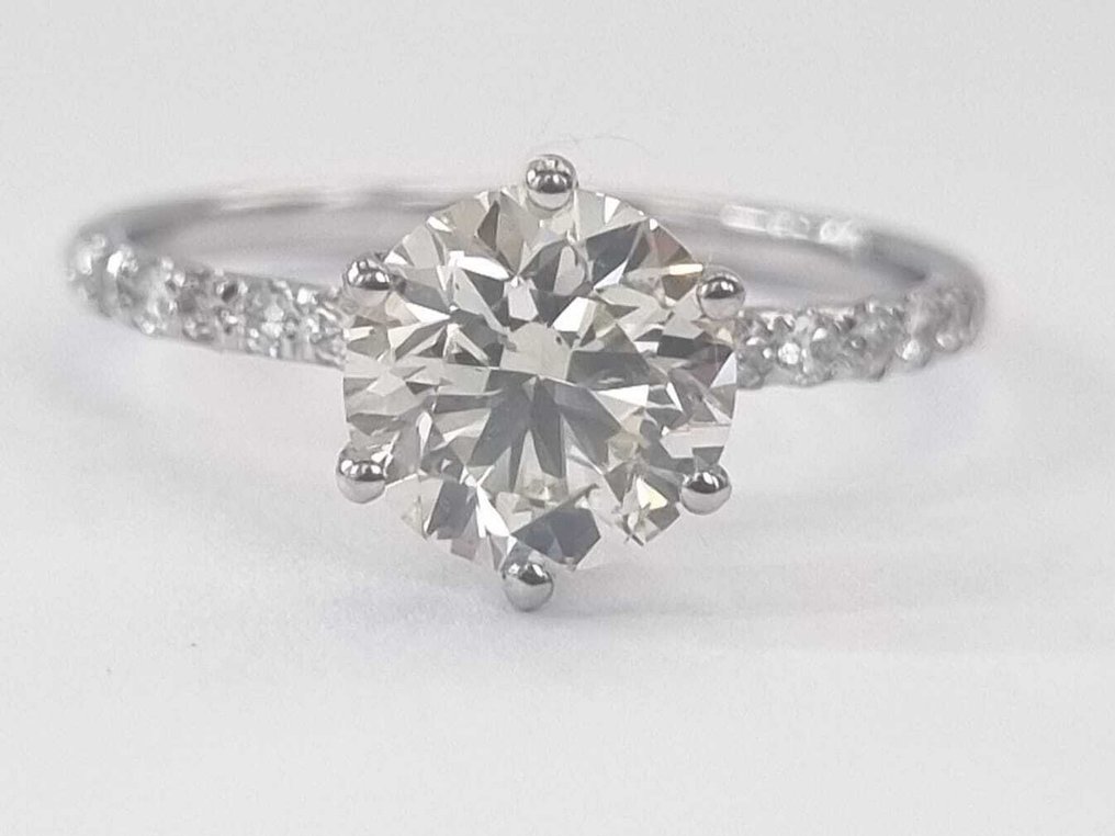 Δαχτυλίδι αρραβώνων - 14 καράτια Λευκός χρυσός -  1.71ct. tw. Διαμάντι (Φυσικό) - Διαμάντι #1.0