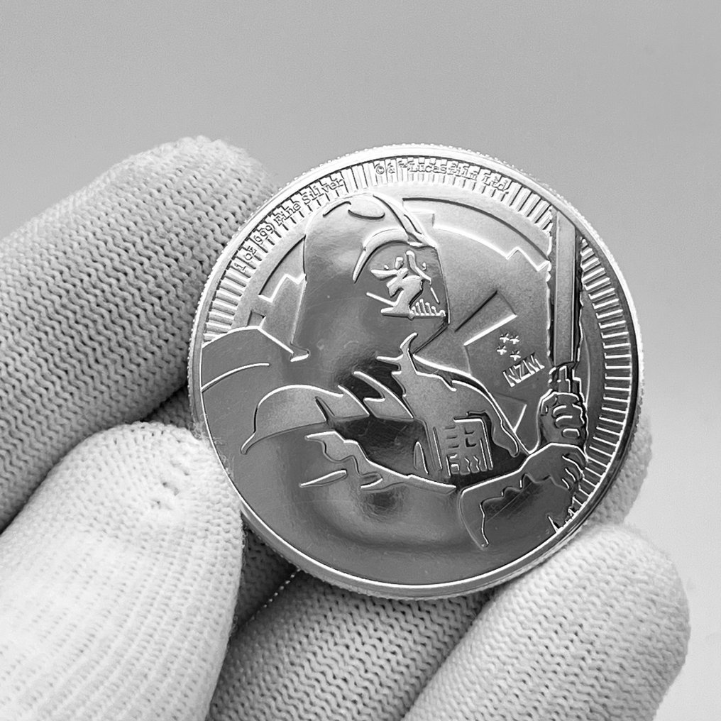 Niue. 2 Dollars 2020 – Star Wars: Darth Vader – 1 oz Silver coin – Ag .999 (Sem preço de reserva) #1.0