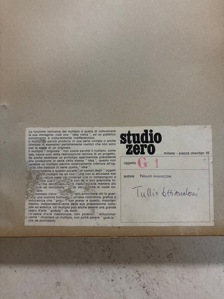 Tullio Ghiandoni (XX) - G1 #3.2