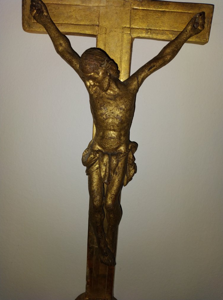 Croix - Bois doré - 1850-1900 - Inri - 50 cm #4.3