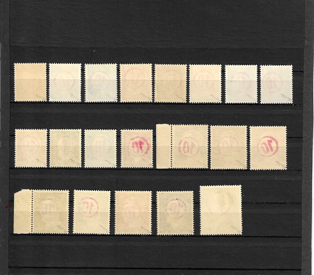 Germania - aree postali locali 1945 - Série Poste locale Chemnitz 3 con sovraimpressione in rosso, firmata Richter #1.0