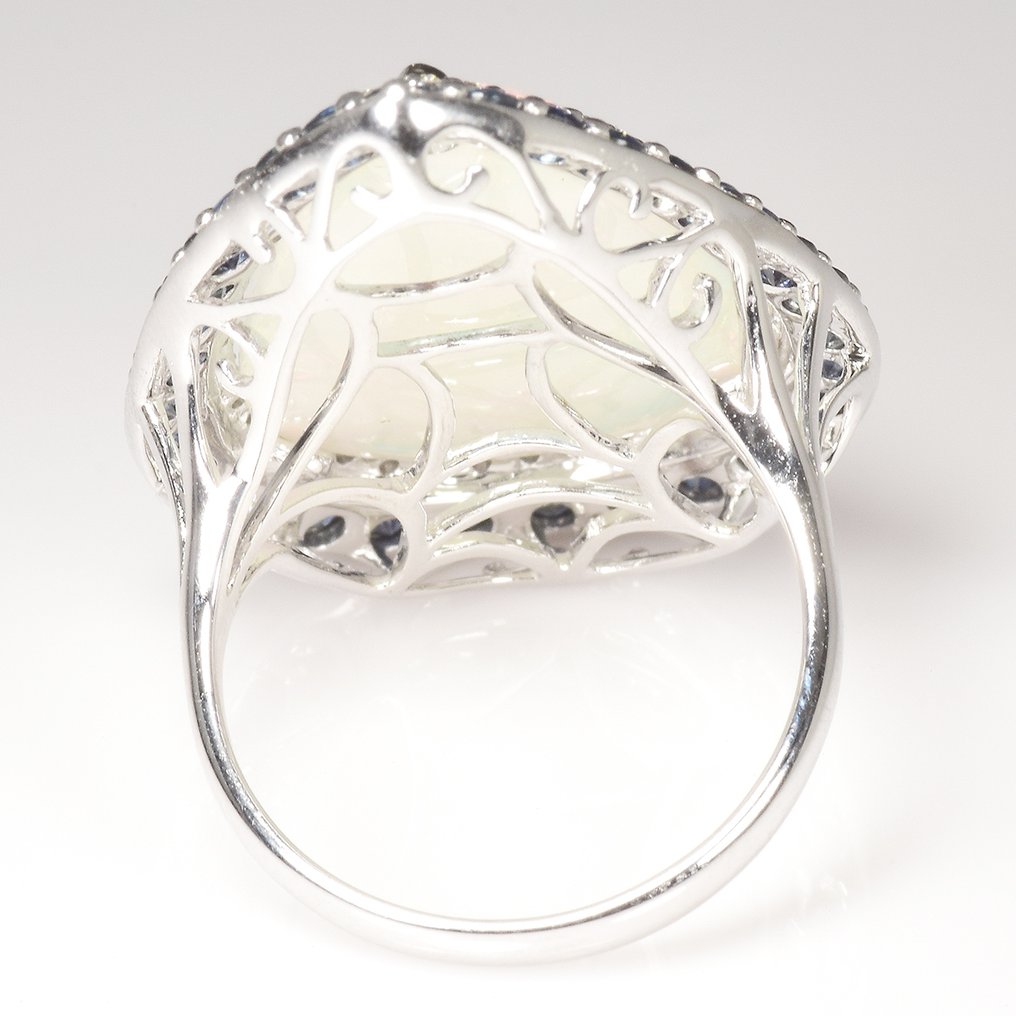 Δαχτυλίδι - 18 καράτια Λευκός χρυσός -  11.93ct. tw. Διάφοροι πολύτιμοι λίθοι - Διαμάντι - Πιστοποιητικό GFCO #1.0