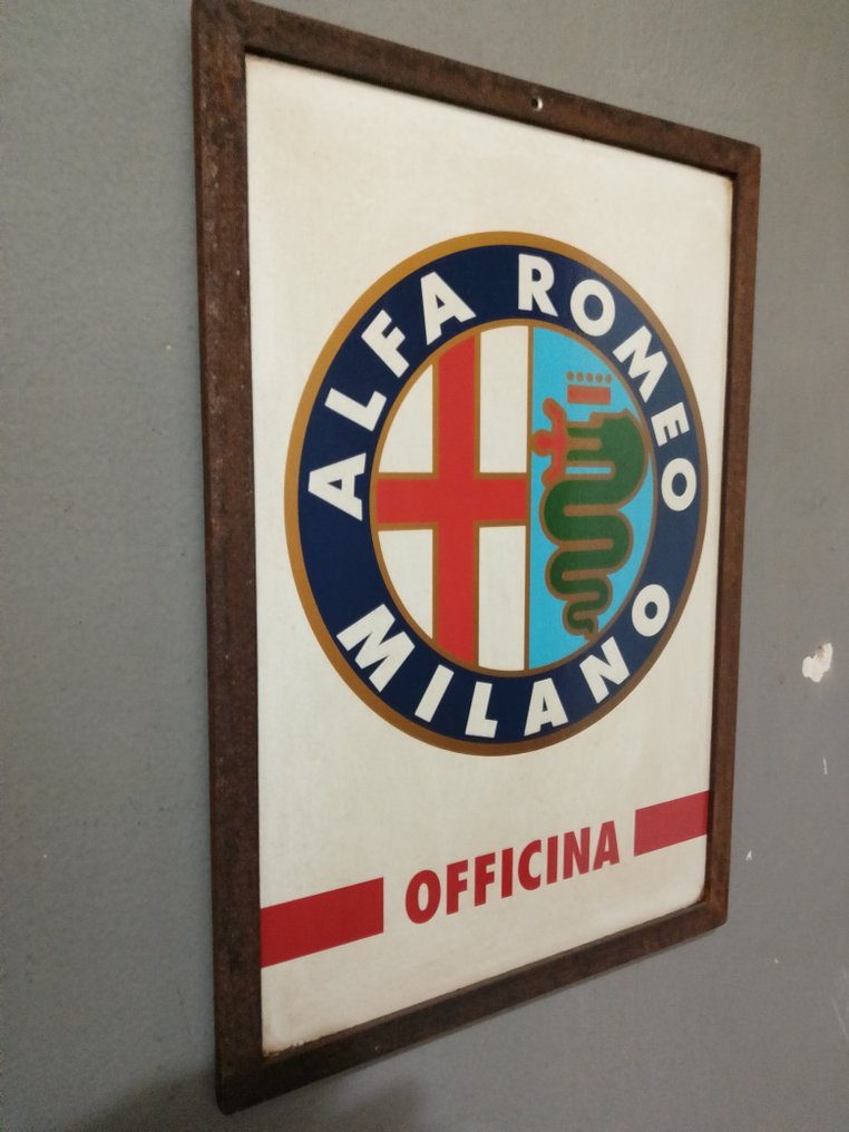 Alfa Romeo - Επιγραφή σε σίδερο - Alfa Romeo - Διαφημιστική πινακίδα - 1970 - Σίδερο #1.0