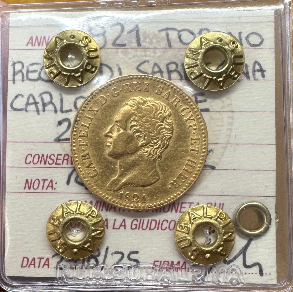 意大利， 撒丁岛王国 Carlo Felice. 20 Lire 1821 - Torino #1.0