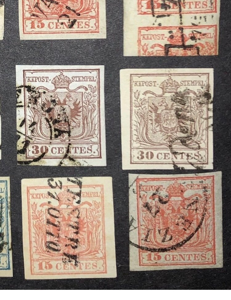 Austria 1851/1856 - Austria Lombardo Veneto 1850/1858 interesting lot #3.2