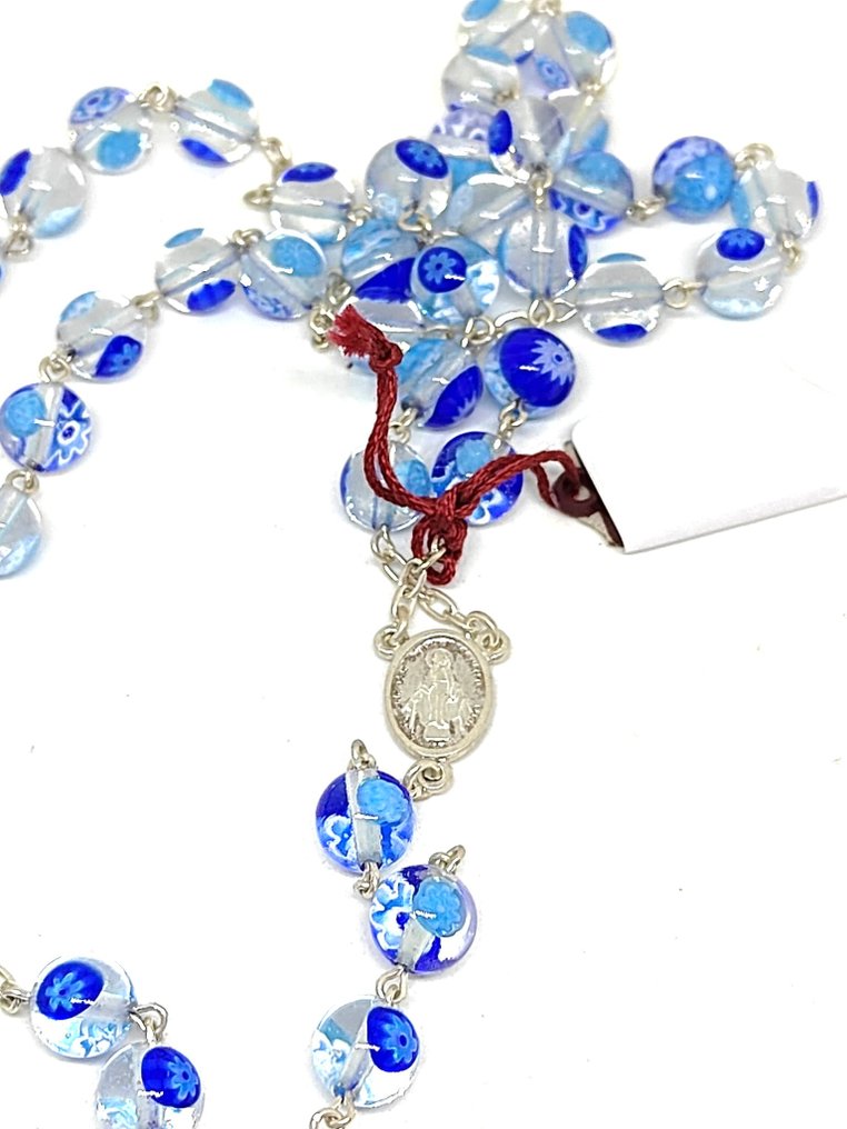 Rozariu - Raro Rosario Vatican în Vetro Murano și ARGENTO 800, magnific lucrat - 2000-2010 #4.3
