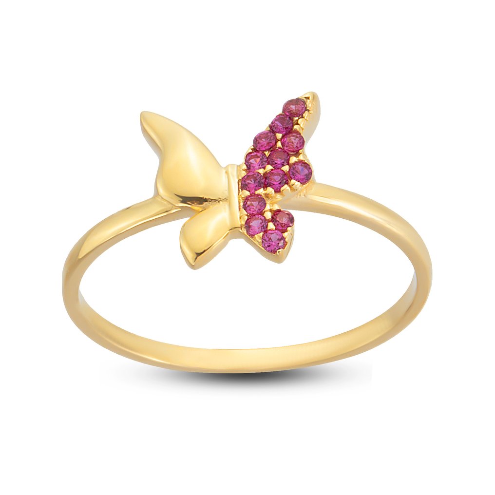 No reserve price - Ring - 14 kt. Yellow gold Ruby #2.1