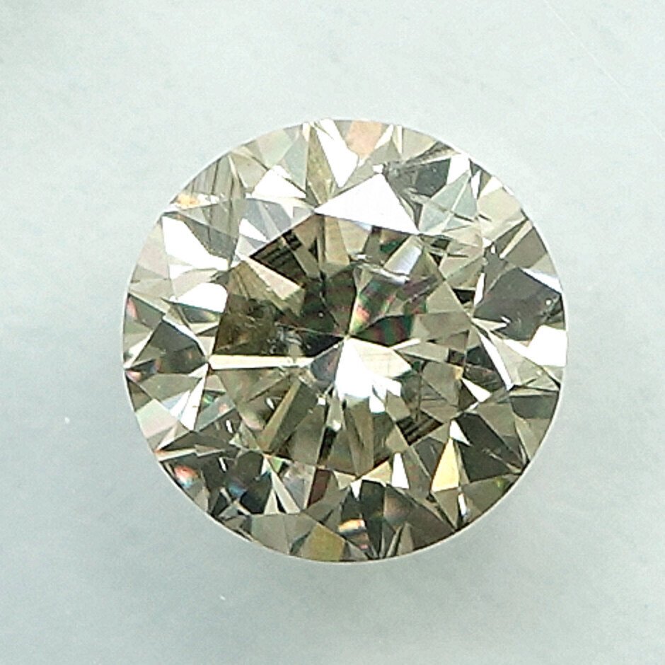1 pcs 钻石  (天然色彩的)  - 0.54 ct - 圆形 - Fancy light 稍帶灰色的 黄色 - SI2 微内含二级 - 国际宝石研究院（IGI） #1.0