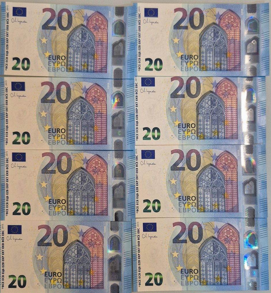 Ευρωπαϊκή Ένωση - Γερμανία. - 8 x 20 Euro 2015 - Lagarde R032 #2.1
