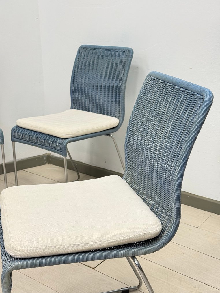 Καρέκλα - Rattan, Μέταλλο - Σετ τεσσάρων vintage καρεκλών. #4.3