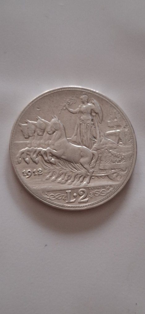 義大利王國 Vittorio Emanuele III. 2 Lire 1912 "Quadriga Veloce"  (沒有保留價) #1.0