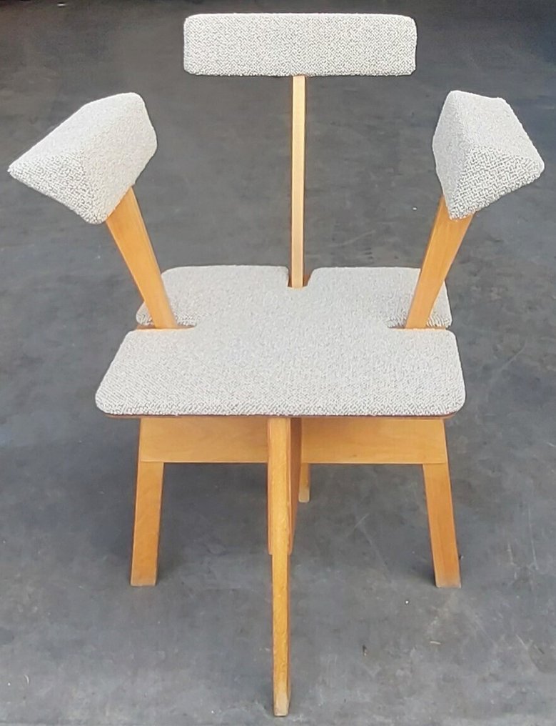 扶手椅 - 独特！UKG 放射治疗椅 - 木, 紡織品 - 复古高频电疗治疗椅 #1.0