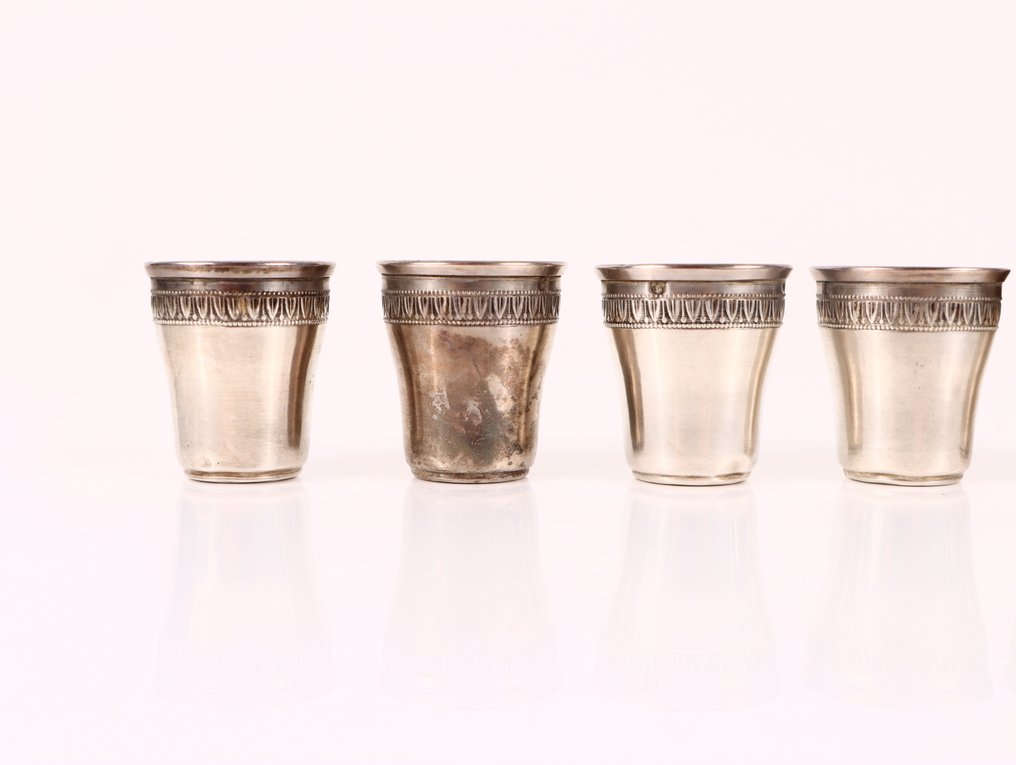 6x Zilveren Cups / Minerwa's Head 1st Grade 950/1000 (J.A.M. 1888 Jospeh Alexandre Mantel) - Tazza - Argento #1.0