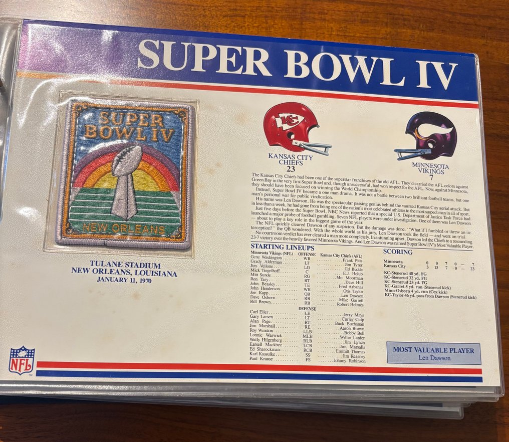 2000 NFL 30 Sealed Official Super Bowl Jersey Patch Collection 25 th Anniversary Binder Football - 1 Ολοκληρωμένο άλμπουμ - Excellent (EX) #4.3