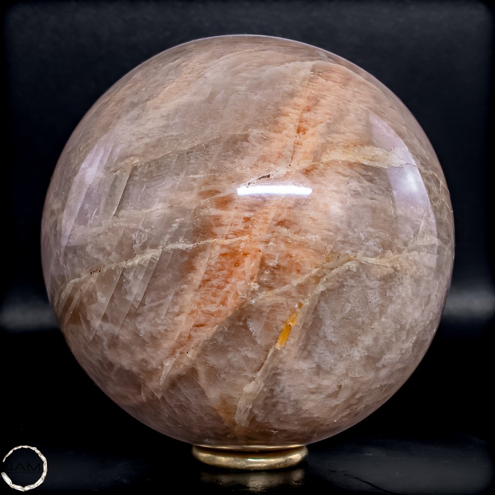 Sphère en pêche-Lila, pierre de lune Une gemme magique pleine de lumière, de profondeur et d'une élégance mystérieuse.- 1136.61 g #1.0