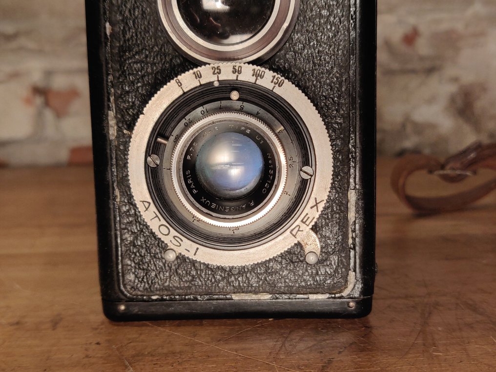 Aiglon Rex – Franse TLR camera – ATOS-II lens – ca. 1949–1955 – inclusief originele leren case Box camera #2.1