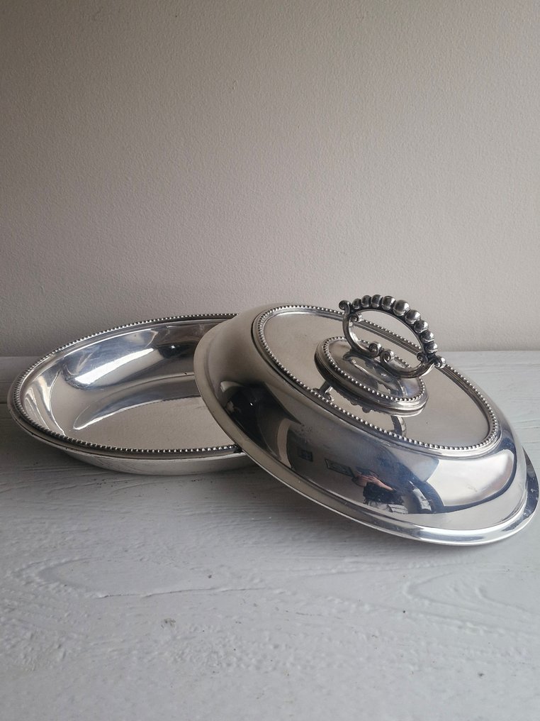 Servierschüssel - Antikes viktorianisches Vorspeisen-Gericht - Silberplatte #1.0