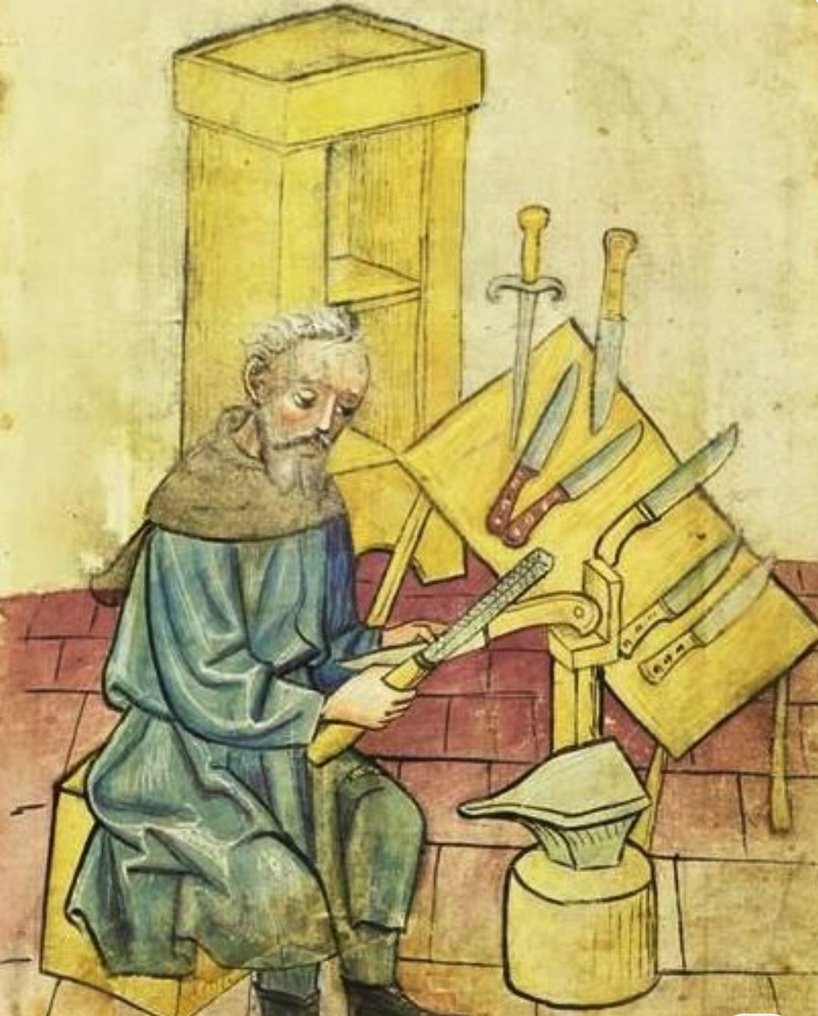 中世紀前期 哥特风 - 铁柄军用刀 聖物 - 22.7 cm  (沒有保留價) #3.2