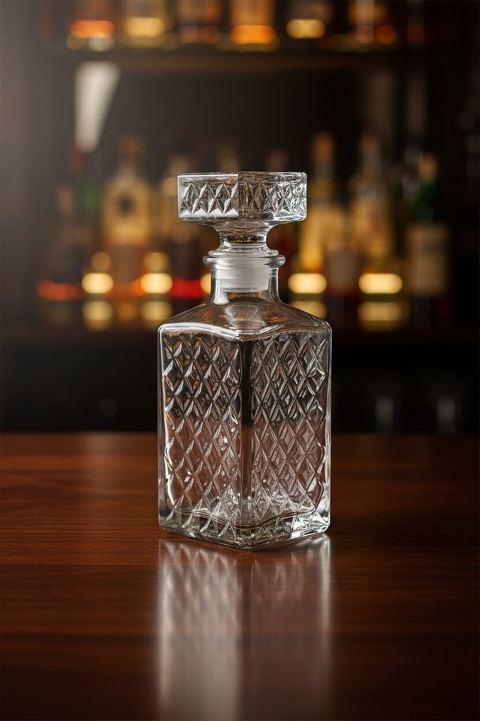 Derítőedény - per Liquore Mod. "Rhombuses", 1960-as évek - Kézi csiszolású kristály - Vintage karácsonyi kiadás #2.1