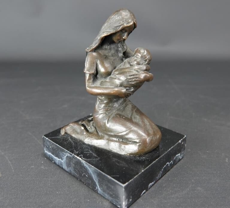 Figurka - Moeder met Kind - Brązowy, Marmur #4.3