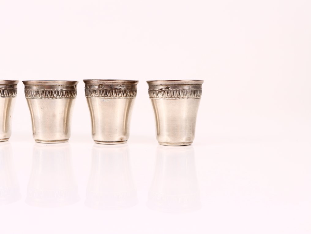 6x Zilveren Cups / Minerwa's Head 1st Grade 950/1000 (J.A.M. 1888 Jospeh Alexandre Mantel) - Tazza - Argento #3.2