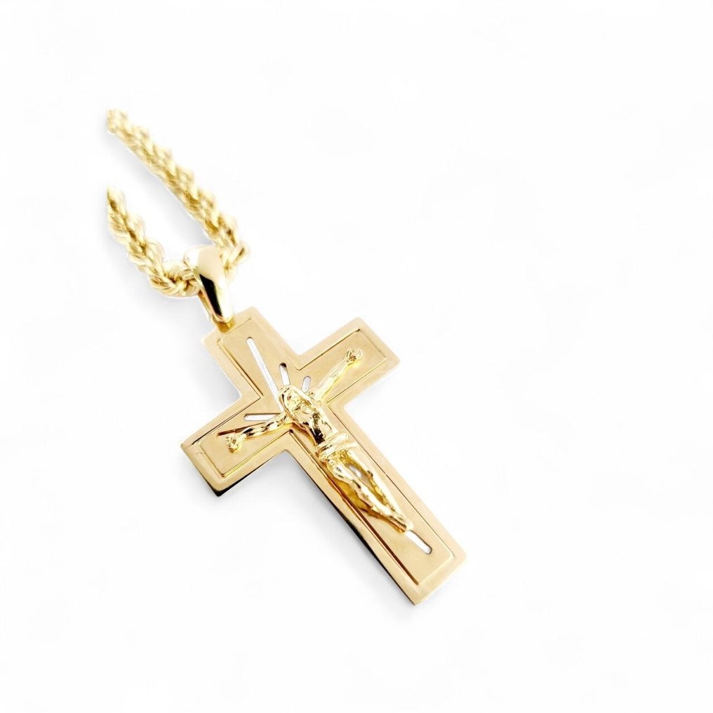 吊墜頸鏈 - 18 克拉 黃金 - 意大利制造 #1.0