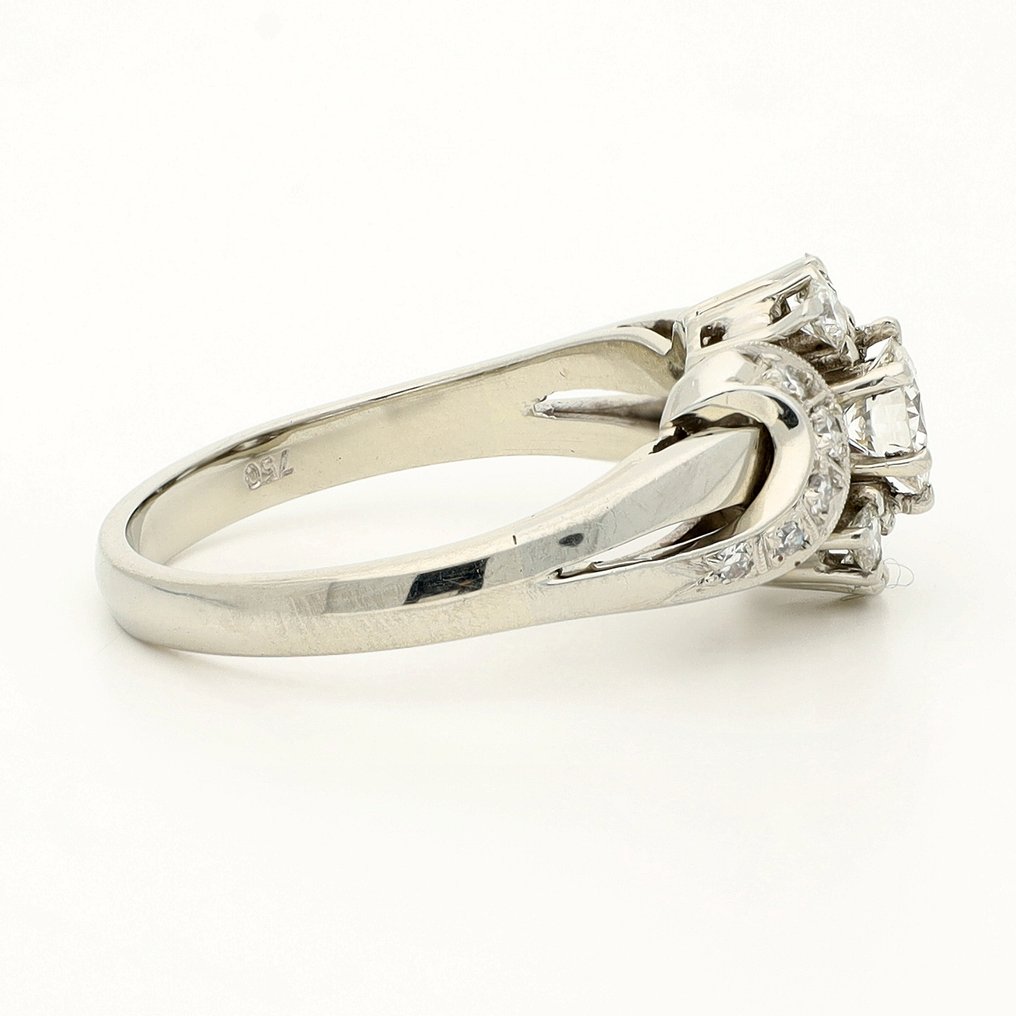 戒指 - 18K包金 白金 - 0.88ct. tw. 钻石 (天然) - 钻石 #4.3